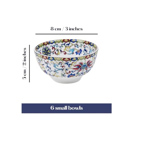 Image of GOLDEN QUEEN'S Mini Bowl Set of 6 | Perfect for Dips, Chutneys, Dessert, Nuts, Pickles, Bites | Microwave Safe - Himalyan Flora