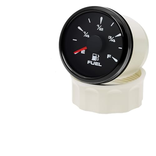 Custom 0-90ohm 52mm Gauge Car Boat Fuel Level Gauge with 8 Colors Backlight Fit Fuel Level Sender Unit Water Level Sensor 9-32V(Dark Grey)