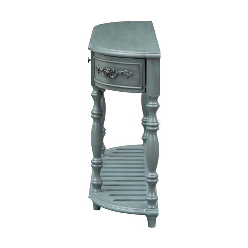 Knocbel 52in Sofa Console Table with 4 Storage Drawers and Bottom Slatted Shelf, Entry Hallway Foyer Long Table with Legs, 130lbs Weight Capacity (Antique Blue)