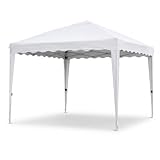 Carpa Plegable Impermeable con Bolsa de Transporte, Cenador Pop Up para Jardín, Playa, Mercadillos y Eventos, Montaje Rápido sin Herramientas Blanco
