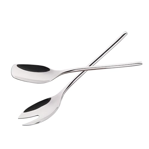 IMEEA 2-Piece 10inch Heavy Duty 18/10 Stainless Steel Salad Spoon Fork Serving Set