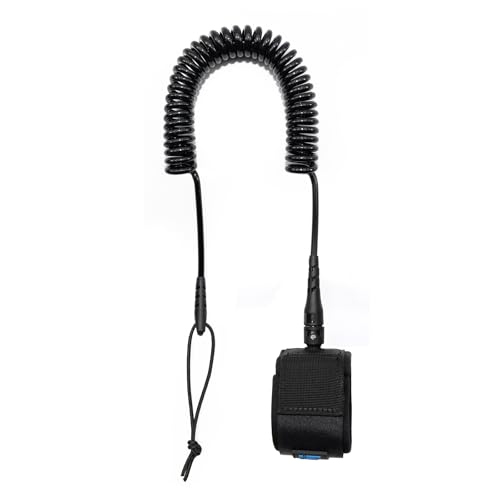 KOETSU 10フィートの丈夫なSUPリーシュ | 5.5mmの折れにくいコア | サーフボードの安全を守る | 絡まりにくい360°回転式 | 持ち運びに便利なキーコンパートメント