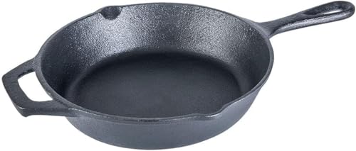 Iron Fry Pan, Pre-Seasoned Cookware, Induction Friendly, 24cm, 3.8mm with Lifetime Exchange Warranty (Black)