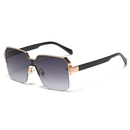 Gafas de sol de ciclismo para hombre y mujer, gafas de sol vintage de lujo, marcos de aleación, gafas UV400, gris, Talla única