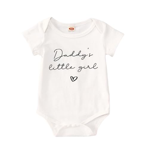 Image of GLIGLITTR Baby Girls Bodysuit 1st Father's Day Romper Daddy's Girl Onesie Infant Short Sleeve Jumpsuit Outfit 3-18 Months