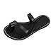 Black Sandals Women Flat, Women's Fashion Slippers Peep-Toe Summer Casual Clip Toe Beach Sandals Lace-Up Comfortable Cute Sandals