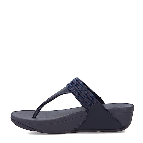 FitFlop Lulu Art-Webbing Toe Post Sandals Midnight Navy Mix 6 M (B)4