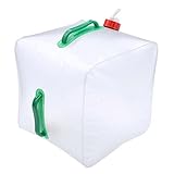 Bolsa de agua portátil de 20 l, de PVC, plegable, para camping, al aire libre, plegable, contenedores de agua, botella de agua Practical Processed