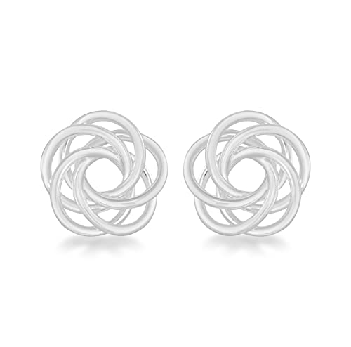 Tuscany Silver Srebro Sterling płaski węzeł wirowy kolczyki sztyfty