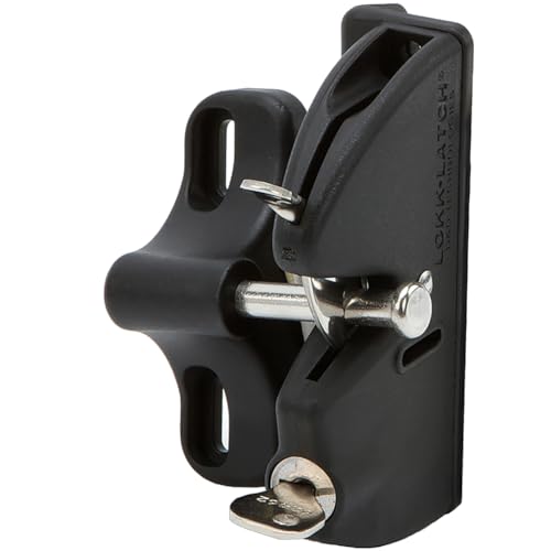 National Hardware V6201 LTCH BLK N346-201 4-9/16" LokkLatch Automatic Keyed Gate Lock Latch in Black