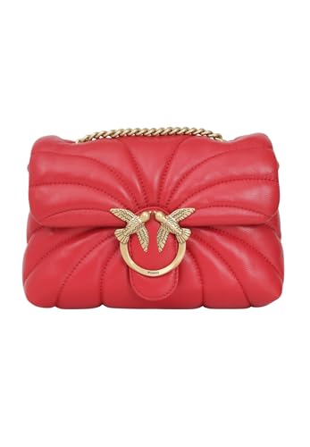 Pinko Sac à bandoulière Mini Love Bag Puff rouge, l'excellence du design italien en cuir