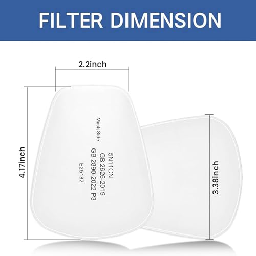 Filtros 5N11 contra el polvo de corte, compatibles con respiradores de la serie 6502 3