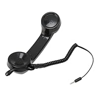 Mobiltelefon-Telefonhörer, Retro-Telefonhörer, Integrierter Telefonhörer und Mikrofondesign mit Hervorragender Klangqualität, Geeignet für Alle Smartphones und Computer (Black)