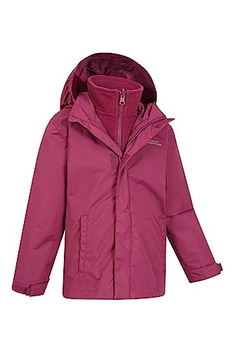 Mountain Warehouse Jaqueta infantil 3 em 1 da Fell – Capuz embalado, casaco Triclimate, Berry, 9-10