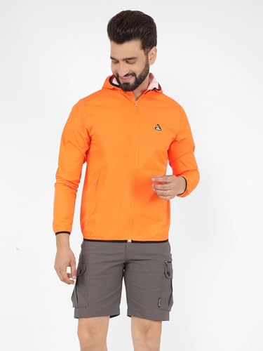 Image of GREENLANDS Windcheater GNL TRISH: Men's Reflective Windproof Jacket - NS Lycra, Breathable Mesh, Multiple Pockets, Adjustable Waist, Full Sleeves for Outdoor Adventures