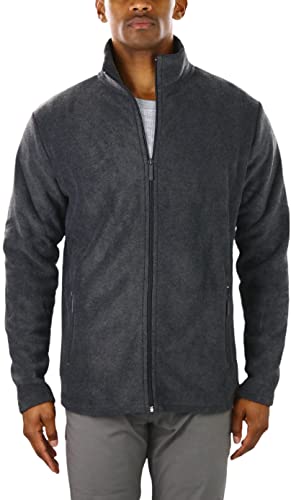 Image of ToBeInStyle Men's Zip Up Long Sleeve High Collar Polar Fleece Jacket