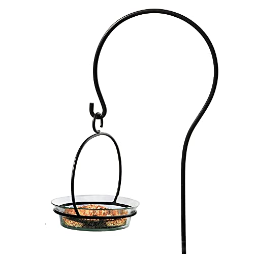 Mosaic Birds Beautiful Eco-Friendly Glass Hanging Cuban Bird Bath Or Bird Feeder, Powder Coated Metal Finish, Easy To Fill & Clean, No Leak Design, 20 Ounce Capacity, 1 Piece, Clear, M337-200-00 #TOP5