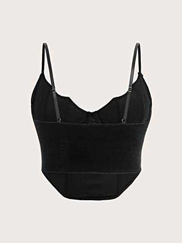 SOLY HUX Women's Plus Size Gothic Lace Up Corset Tops Sleeveless Crop Camisole Party Clubwear2