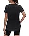 Spring Summer Tops for Women Short Sleeve Hiking Shirts Athleisure Golf Shirt Beach Fashion Curved Hem Loose Fit Black 2XL