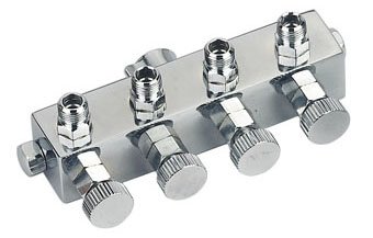 Distributore d'aria per 4 tubi 1/8 Airbrush Fengda BD-13-4
