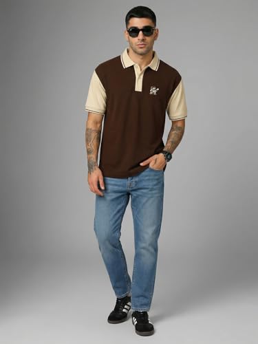 Image of Veirdo Men's Polo T-Shirt - Regular Fit Casual Half Sleeve Collar Tee, Stylish Solid Color Summer Wear, Comfortable Everyday Fashion Top (Sizes S-2XL)