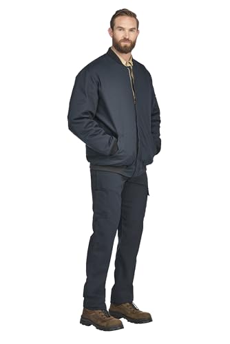 Bulwark FR Men's Flame Resistant 9 Oz Twill Cotton Excel Fr Team Jacket, Navy3