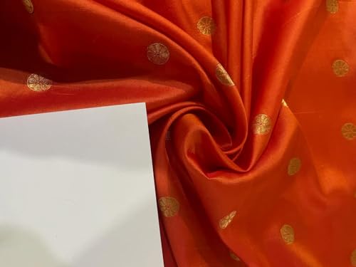Tissu de soie pure jacquard orange souple contre les irritations