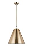 Sea Gull Lighting Visual Comfort Studio 6585101-848 Gordon Pendant, 1-Light 75 Watts, Satin Brass