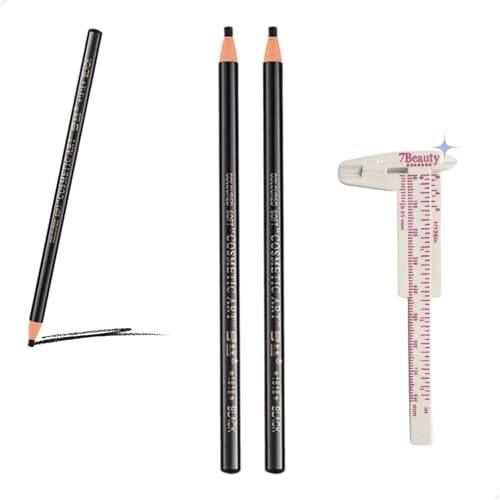 2 Lápis Dermatográfico Cosmetic Art Preto Design Sobrancelhas com 2 Unidades