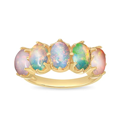 Stauer - Women's Five-Star Opal Anniversary Ring (Size 8) #TOP21