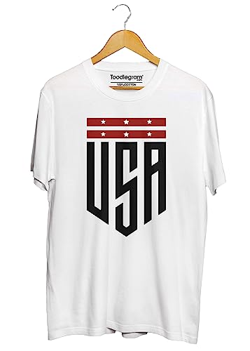 Image of Toodlegram Plus Size T-Shirt for Men, Roundneck, Halfsleeves, 100% Cotton, Soft Material, Comfortable & Leight Weight, USA Badge Gym Unisex T-Shirt