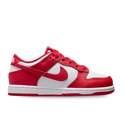 Nike Dunk Low Little Kids' Shoes (FB9108-119, White/University Red)2