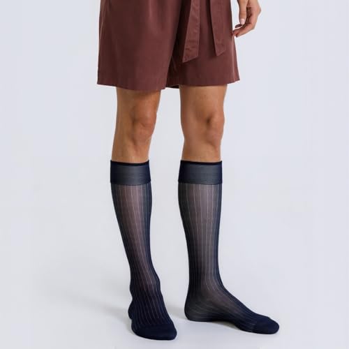 Cityelf 5 Pack Men Silky Socks Sheer Men Dress Socks Ultra Thin Nylon Sox Summer Cool Crew Socks2