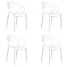 Totò Piccinni Sedia INFINITY TIMBER Impilabile Design Moderno in Polipropilene (Bianco, 4 Pz)