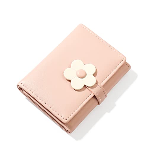 Cute Small Wallet for Women Tri-folded Wallet Cash Pocket flowers PU Leather Print Credit Card Holder Coin Purse with ID Window2