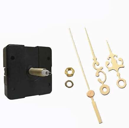Dhorcas (#10) 3/4 Threaded Motor and Gold 2 1/2 Hands, Quartz Clock Movement Kit for Replacement
