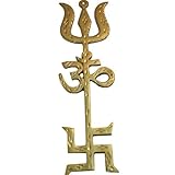 Hijet Trishakti Lucky Charm Vastu Yantra Shiva Trishul,Om Sign,Swastik for Home Wall Car Temple...