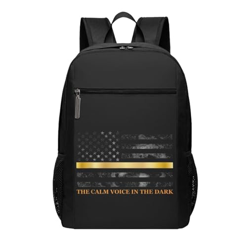 Dispatcher 911 Thin Gold Yellow Line Backpack 17 Inch For Travel Laptops Backpack