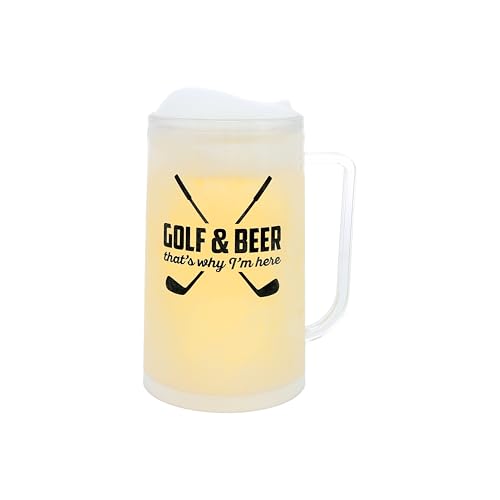 Pavilion Gift Company - Golf &Amp; Beer - 12Oz Freezer Stein Beer Alcohol Golf Golfing Drinkware Kitchenware Father'S Day Gift