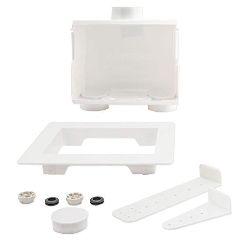 Eastman 1/2 Inch Universal Dual Drain Washing Machine Outlet Box No Valve 60251