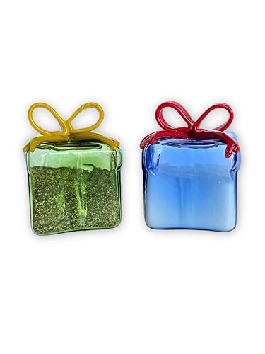 Gift Essentials Blown Glass Gift Box Salt and Pepper Shakers - Mini