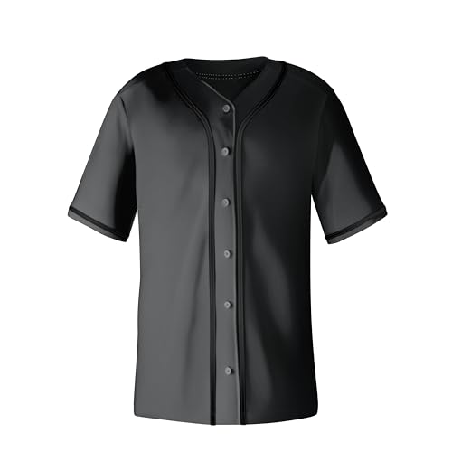 Blank Baseball Jerseys for Men Shirts Short Sleeve Hip Hop Sports Casual Button Down Uniforms Hip Pop miniatura 2