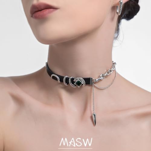 Gothic snake choker personalized collar snake elements women's necklace black choker M729-22