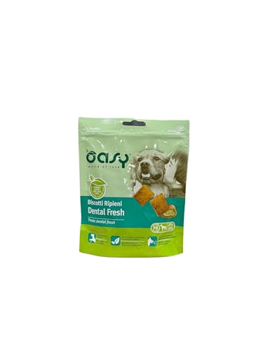 Oasy snack biscotti ripieni di mousse per cani adulti PROMOZIONE gusto DENTAL FRESH carni | 3 confezioni da 70 grammi l'una.