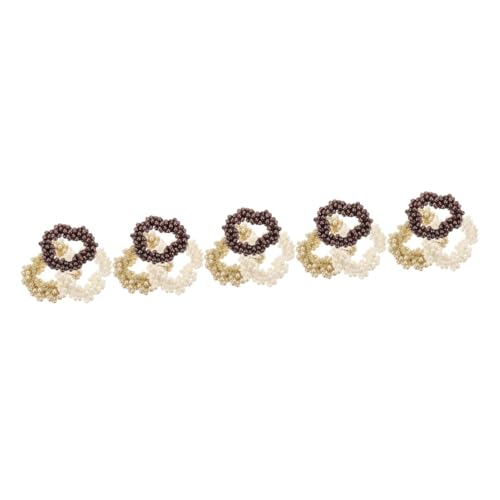 Élastiques à cheveux perles Ipetboom : lot de 15 pièces blanches pour queue de cheval