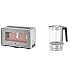 WMF Lono Toaster Glas mit Brötchenaufsatz, 2 Scheiben, XXL, motorisierte Toastaufnahme & Lono Wasserkocher Glas 1,7 Liter, Glaswasserkocher mit Kalkfilter, kabellos, 3000 Watt, edelstahl matt
