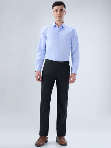 Image of Park Avenue Men Modern Slim Fit Structure Pattern Cotton Polyester Blend Semi Cutaway Collar Full Sleeve Formal Shirt