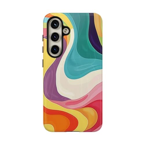 Coque rigide Samsung S24 protection antichoc motif groovy coloré brillant