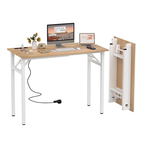 PIPIPOXER Bureau Pliant 100x50x76cm, Table Pliable avec...
