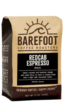 Barefoot Coffee "Redcab - Espresso" Dark Roasted Whole Bean Coffee - 11 Ounce Bag